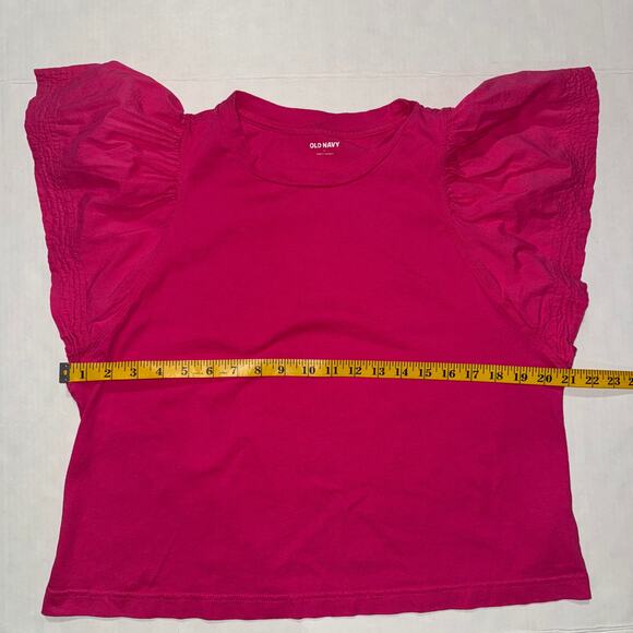 Old Navy Womens L T-shirt Flutter Sleeve Casual Basic Preppy Everyday Workwear - Picture 4 of 7